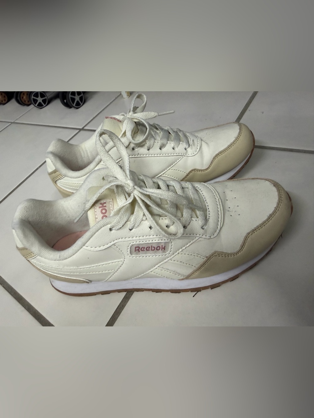 Reebok Women's Retro Runner Sneakers in Cream and Light Pink